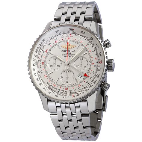 silver Breitling watch